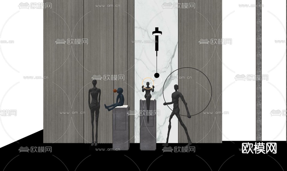 现代雕塑su模型下载_ID11597950_sketchup模型下载-欧模网