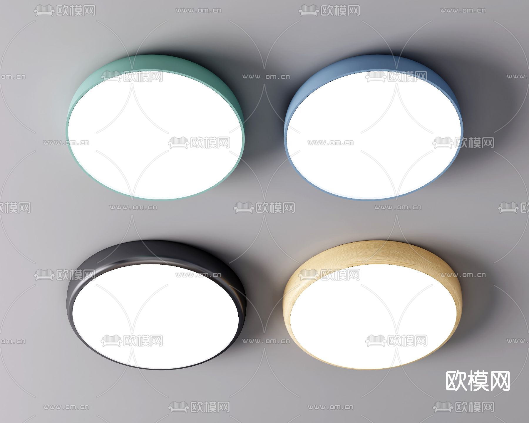 北欧圆形吸顶灯su模型下载（渲染图1）