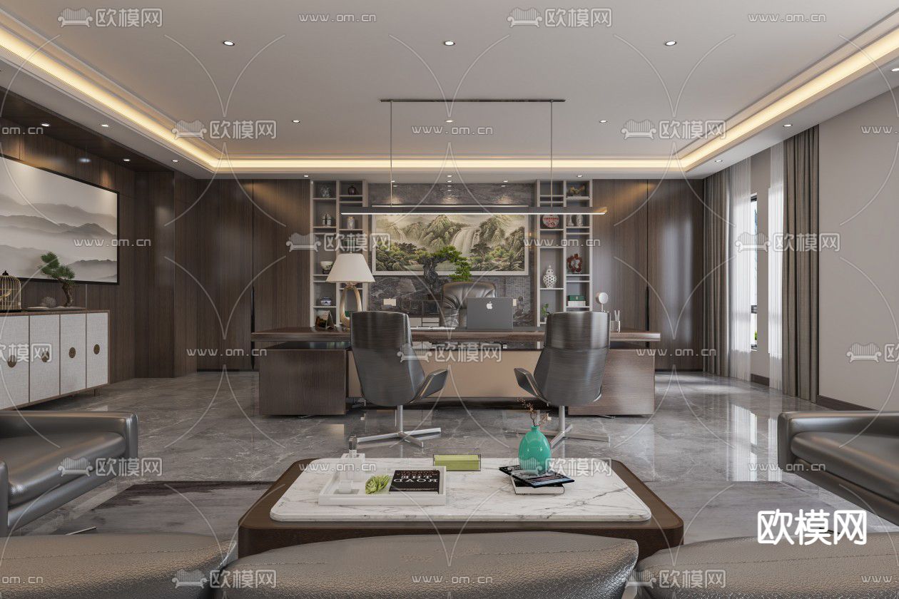 现代总经理办公室免费3d模型