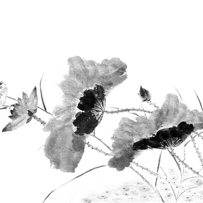  水墨荷花壁纸 