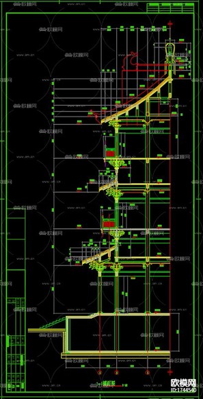水云閣建筑cad施工圖下載(渲染圖3)