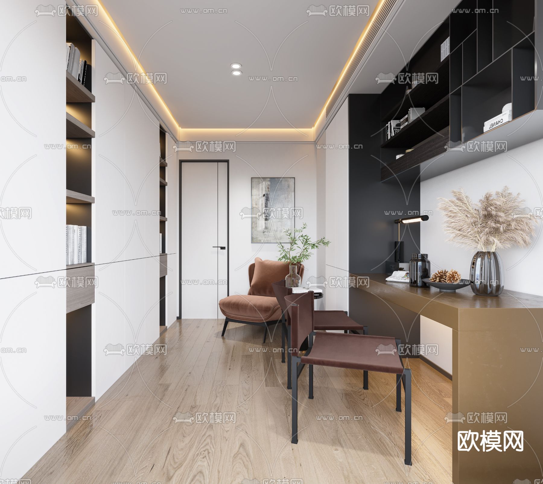现代书房3d模型