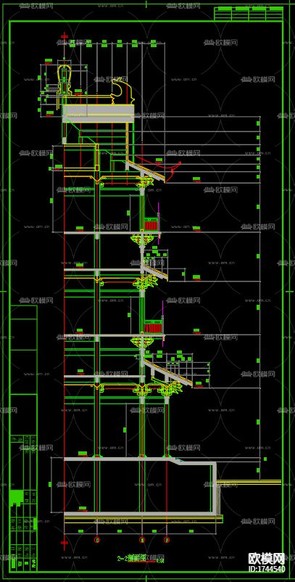 水云閣建筑cad施工圖下載(渲染圖2)