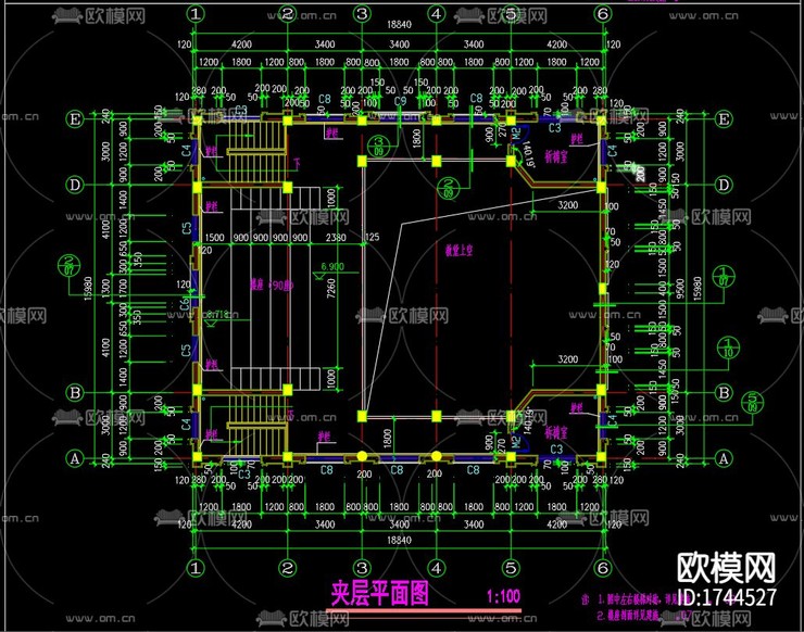 教堂建筑cad施工圖下載(渲染圖9)