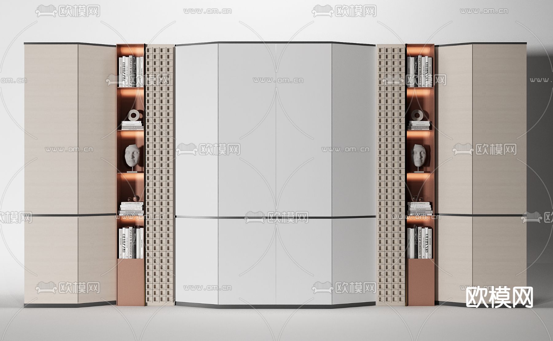 新中式背景墙3d模型