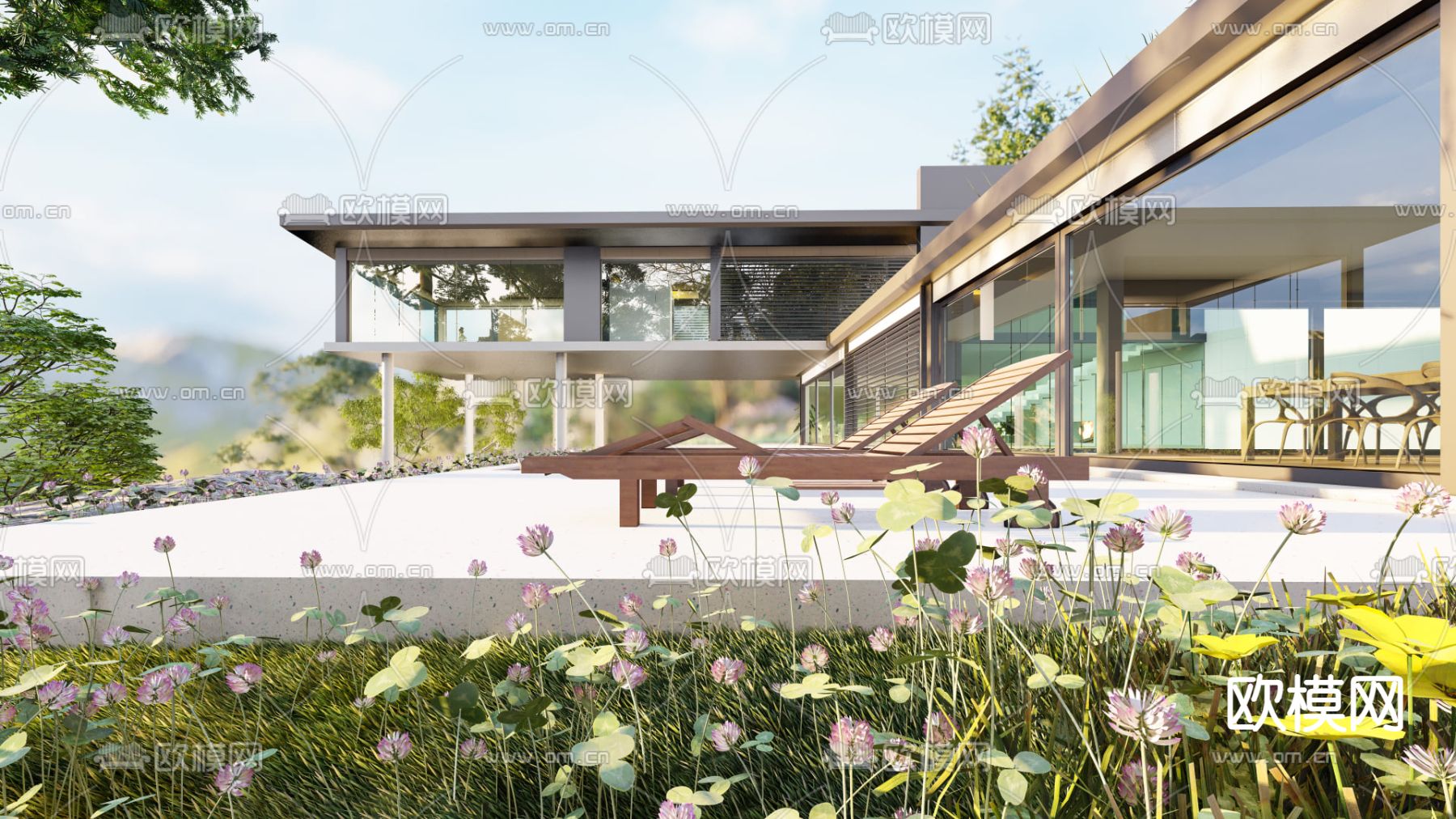 现代民宿酒店su模型下载（渲染图4）