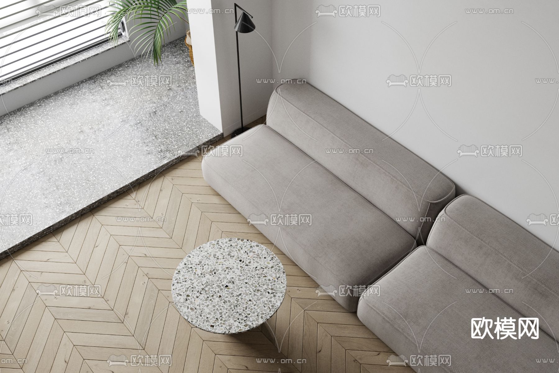 现代高级灰公寓3d模型