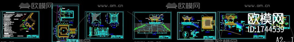 回雁峰望雁臺(tái)建筑cad施工圖下載(渲染圖2)