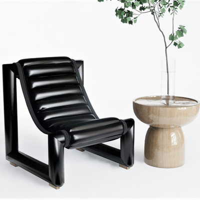  现代皮革躺椅su模型 