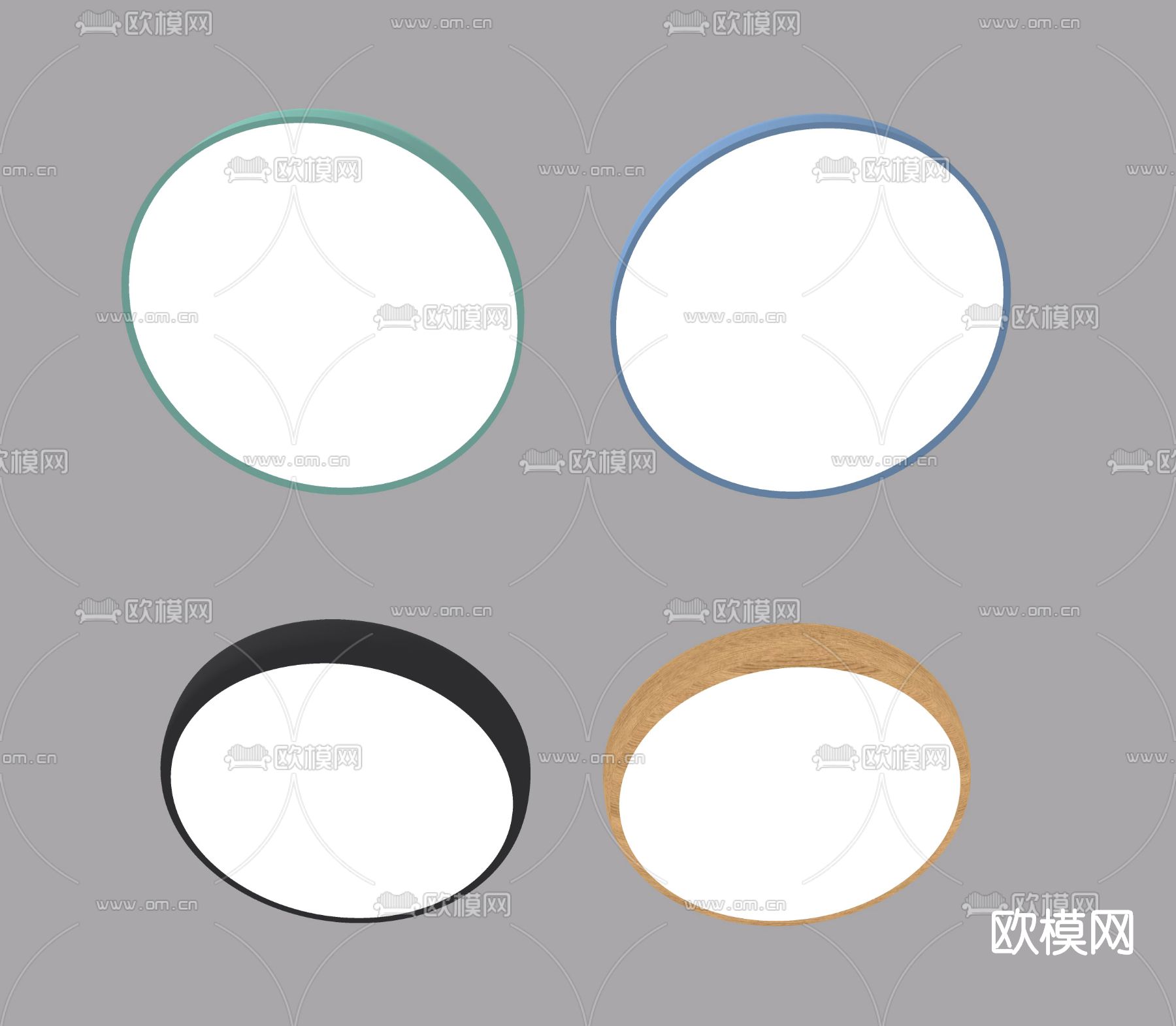 北欧圆形吸顶灯su模型下载（渲染图2）