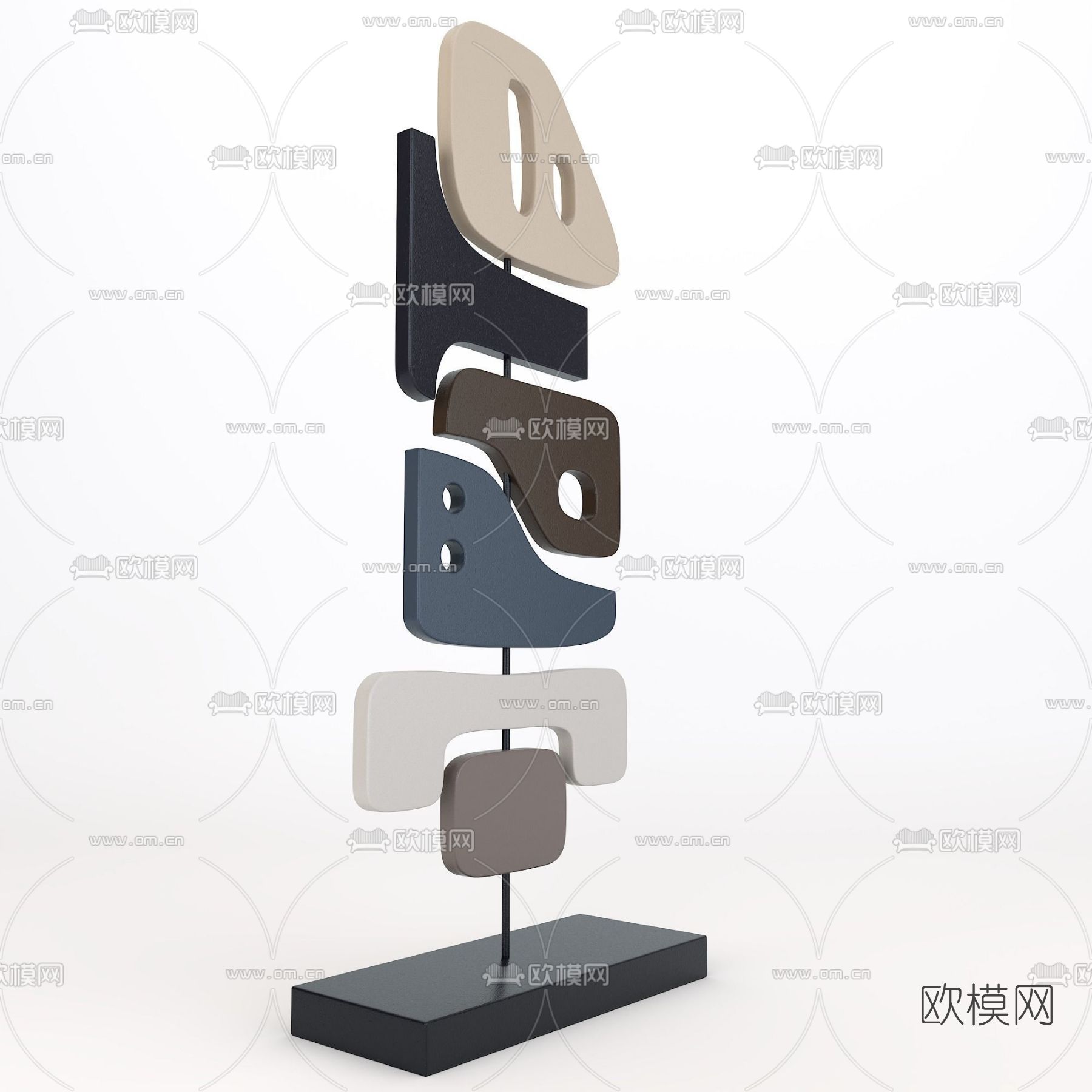 现代工艺品摆件免费3d模型下载