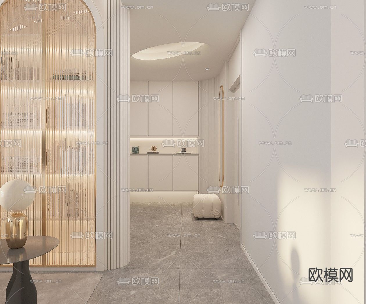 欧式轻奢客餐厅免费3d模型下载（渲染图4）