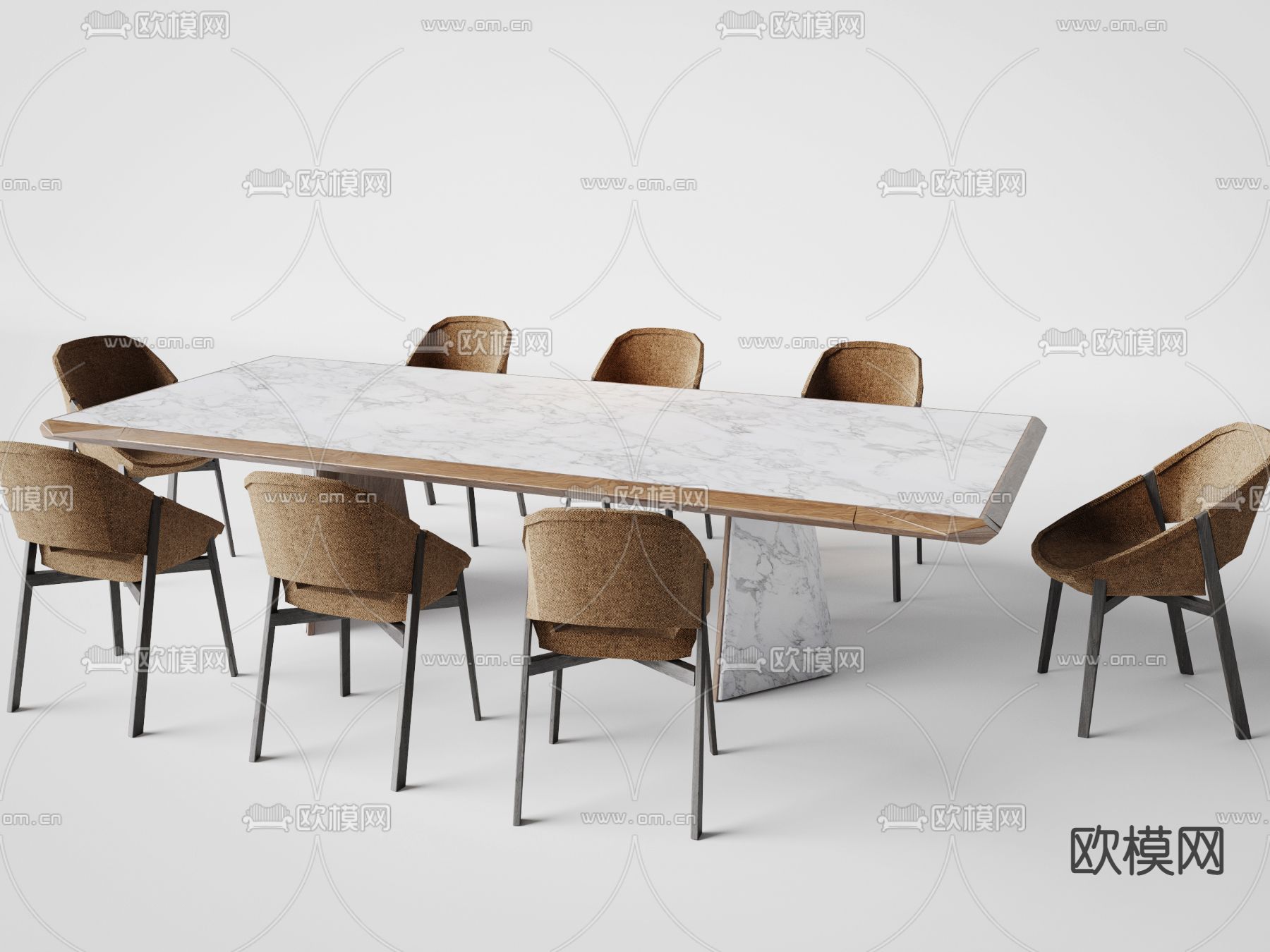 现代餐桌椅免费3d模型下载