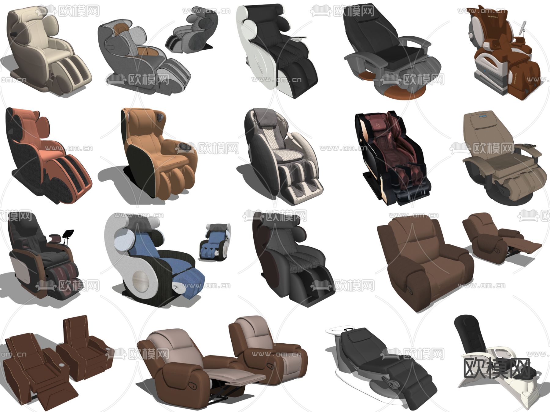 现代按摩椅su模型下载