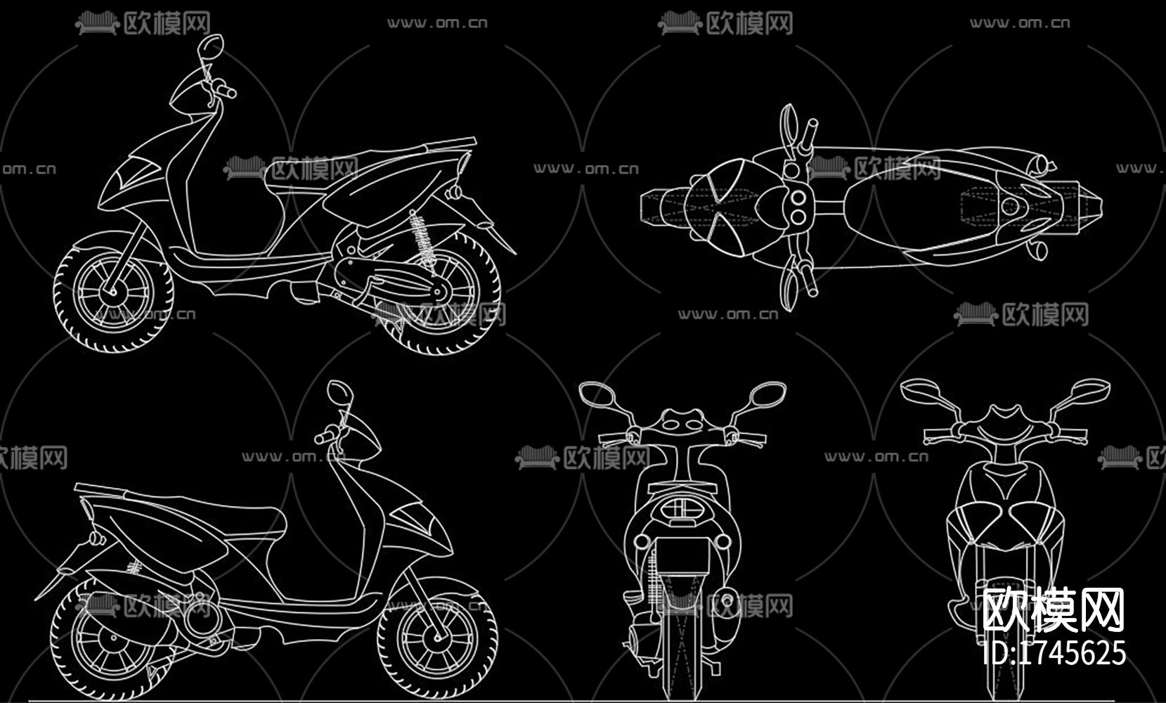摩托车cad图库下载（渲染图6）