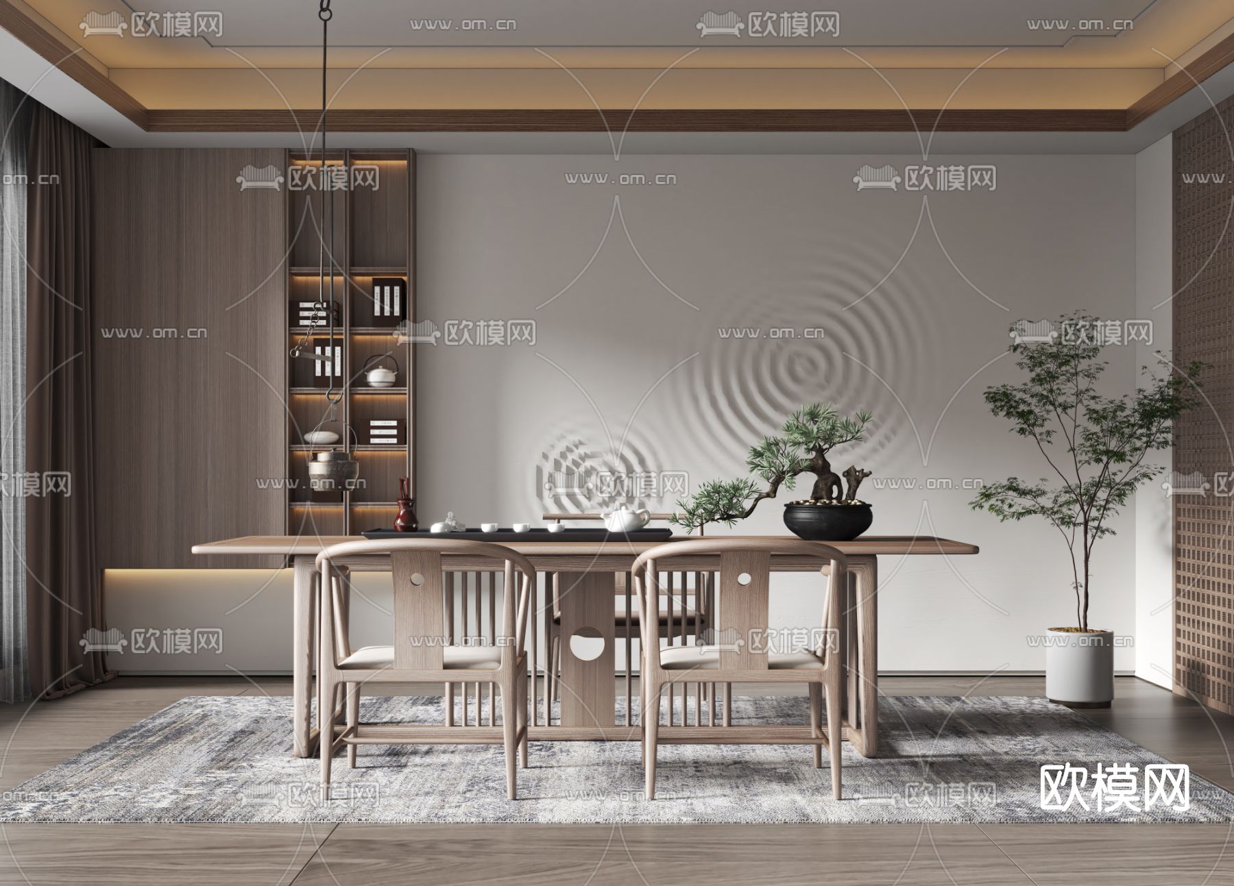 新中式茶室3d模型