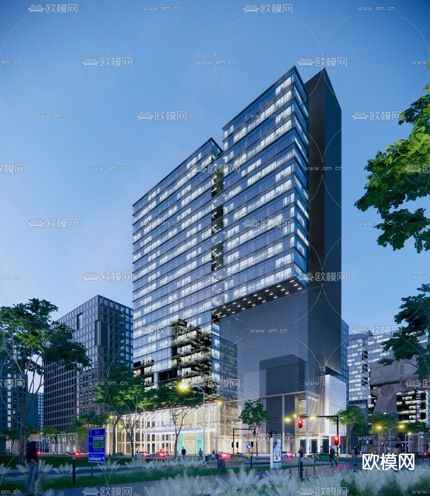现代商业高层su模型