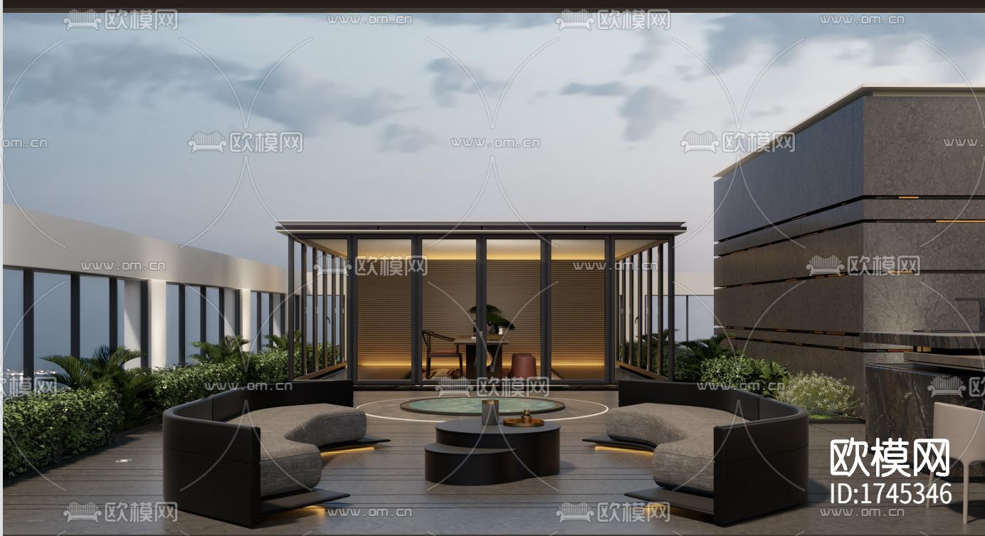 办公室cad施工图下载（渲染图5）