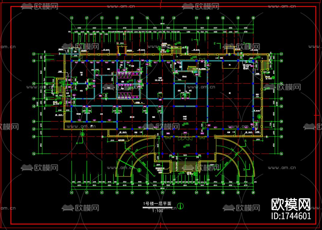 图书馆建筑cad施工图下载（渲染图9）