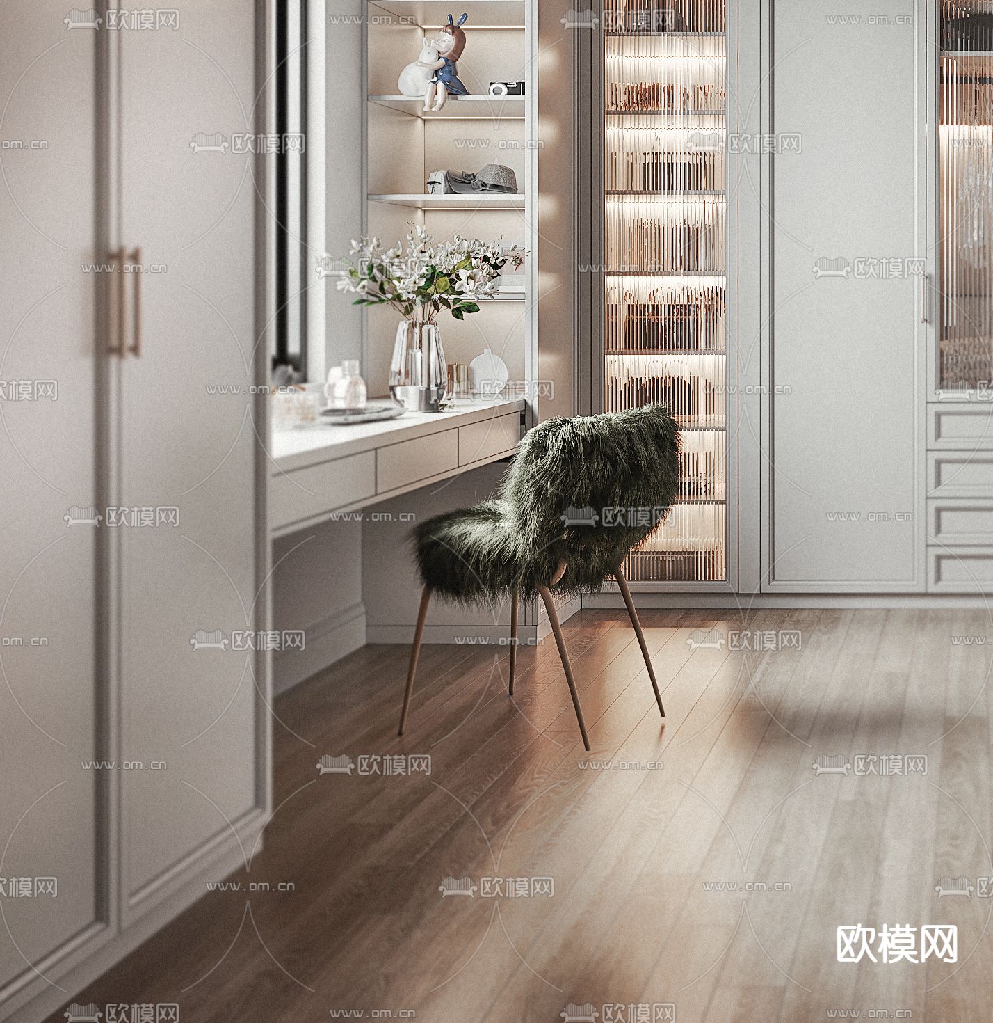欧式衣帽间3d模型