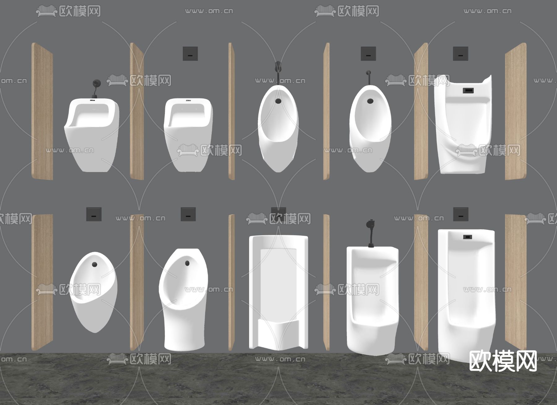 现代小便器小便斗su模型