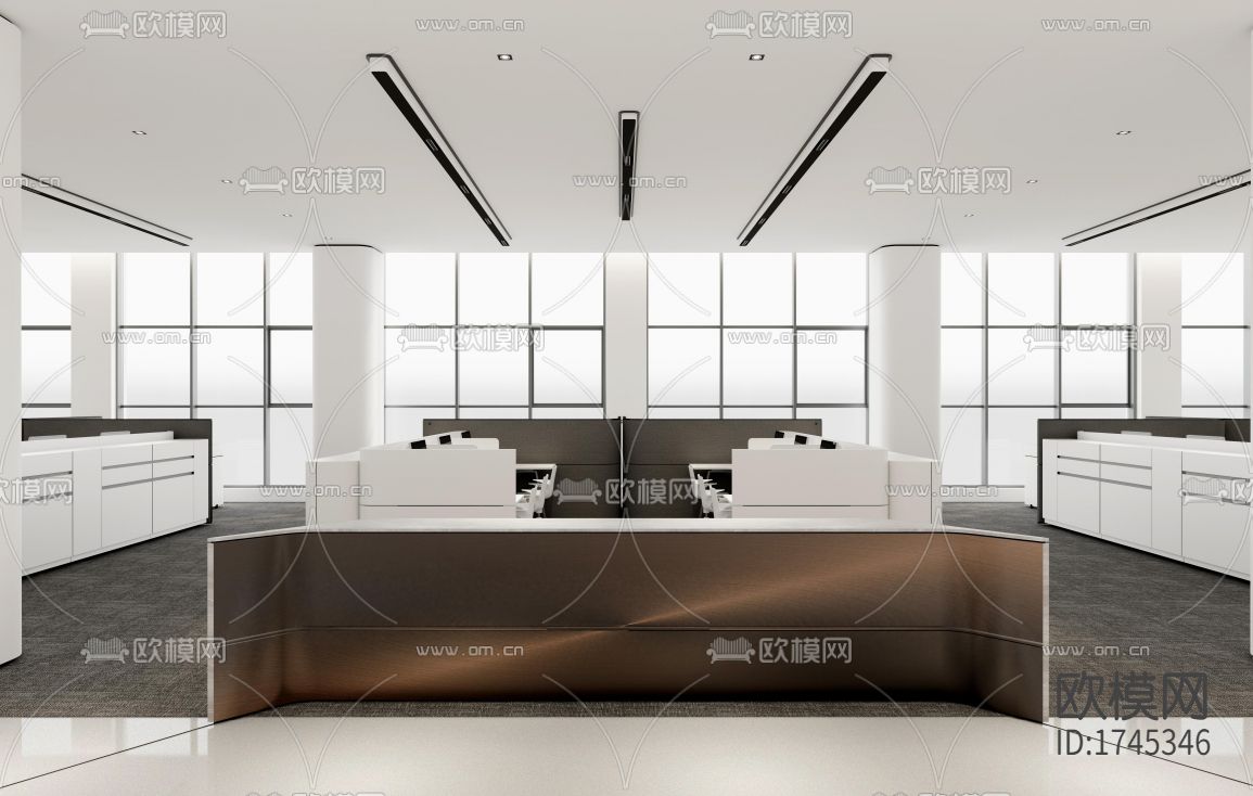 办公室cad施工图下载（渲染图8）