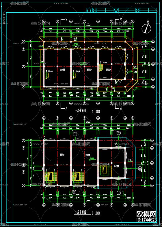 古建筑cad施工图下载（渲染图2）
