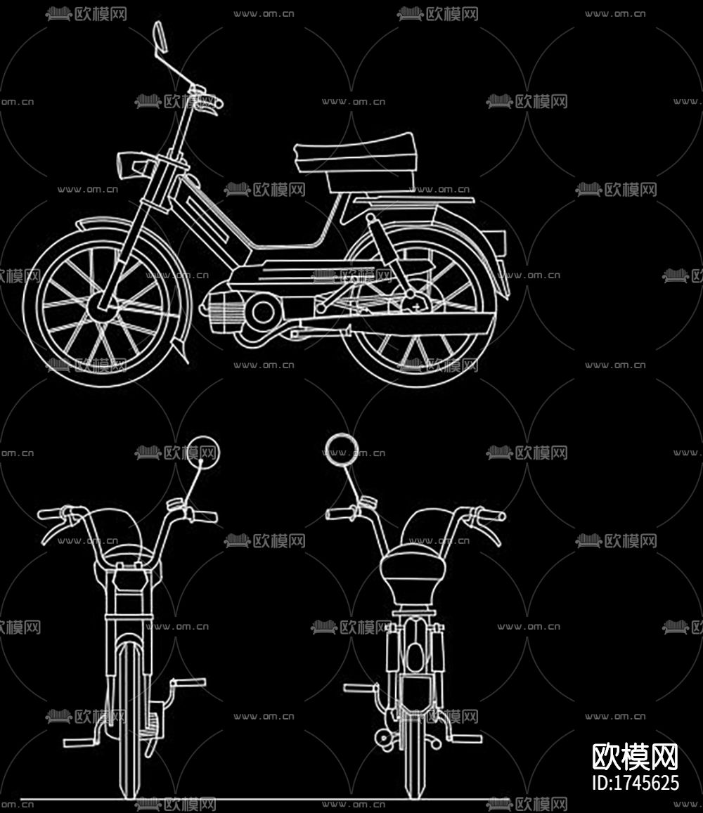 摩托车cad图库下载（渲染图1）