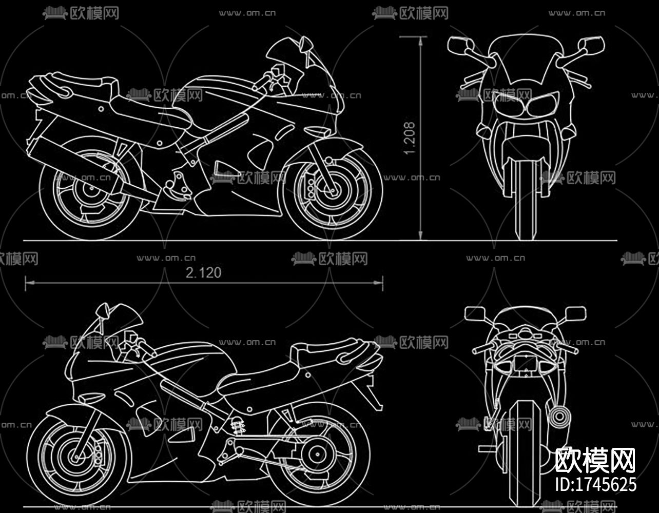 摩托车cad图库下载（渲染图7）