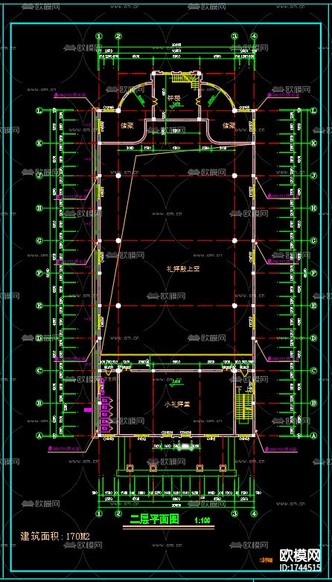 教堂建筑cad施工圖下載(渲染圖7)