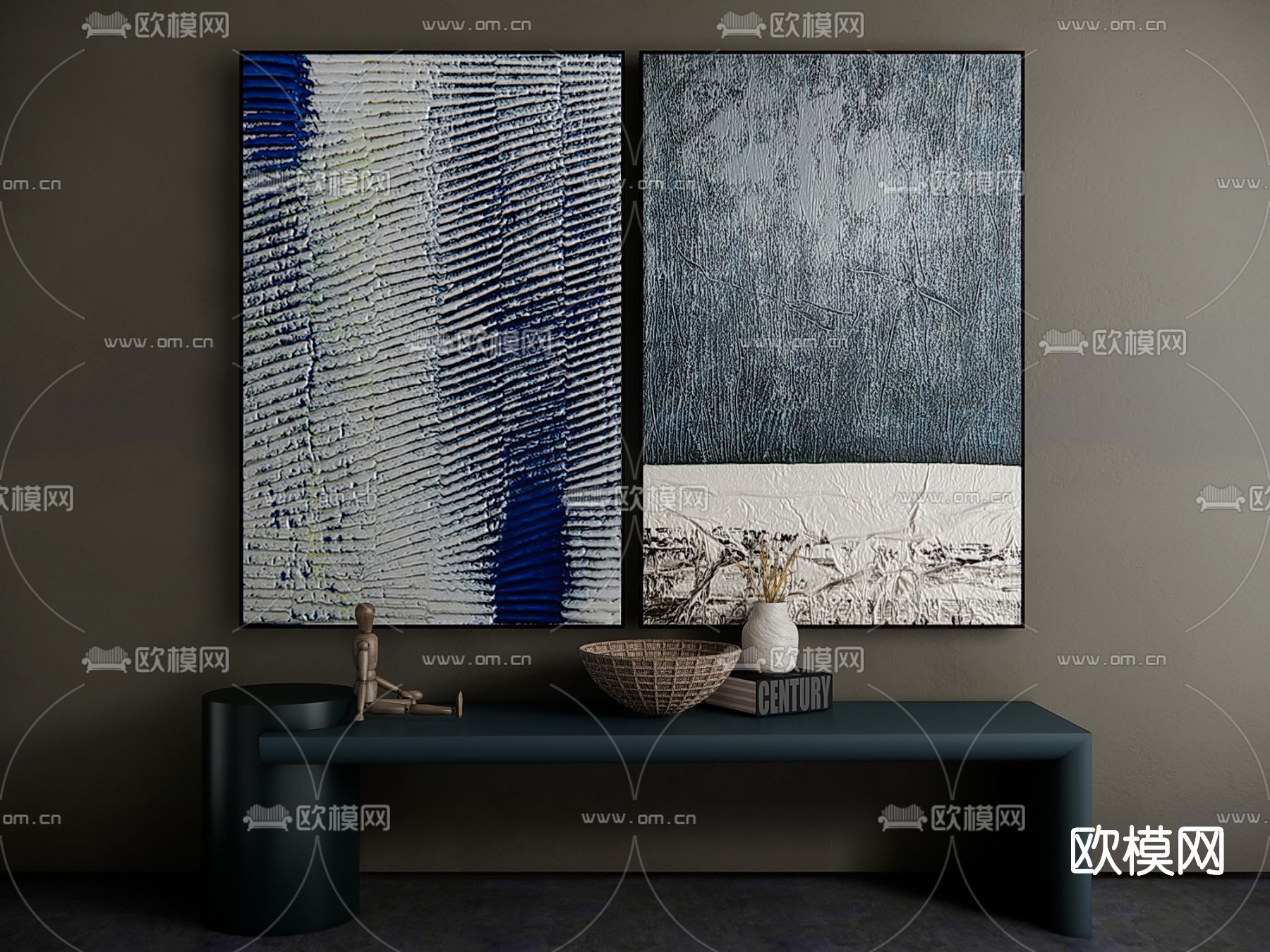 北欧装饰画su模型下载（渲染图1）