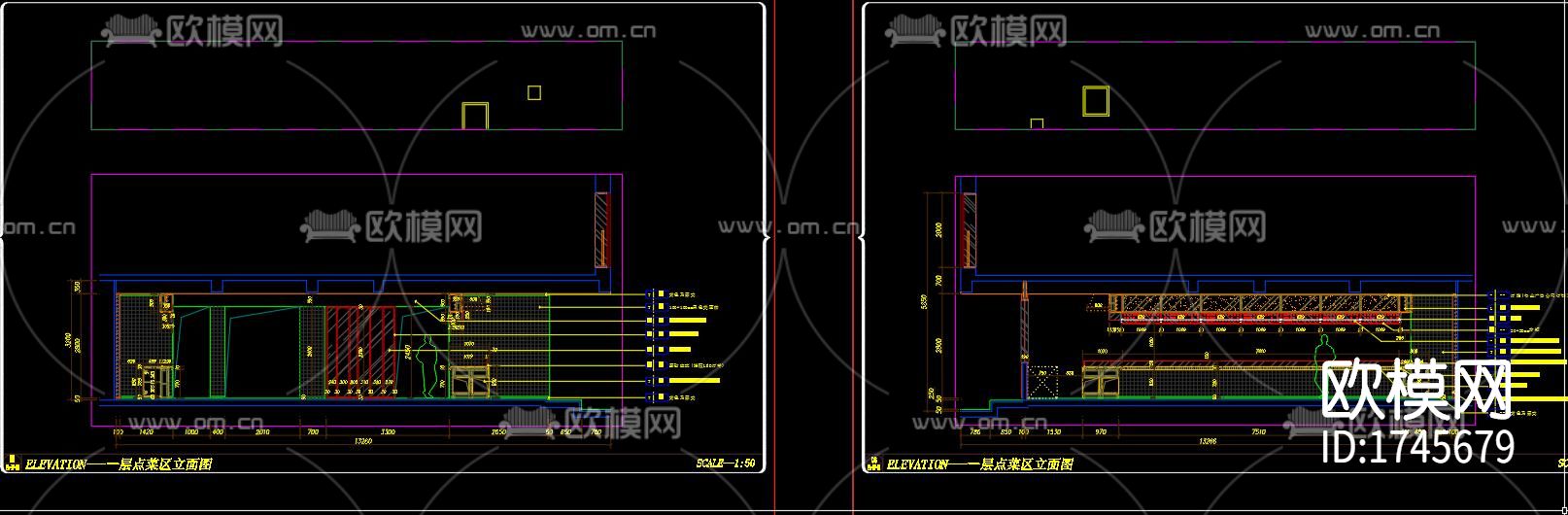 餐厅cad施工图下载（渲染图5）