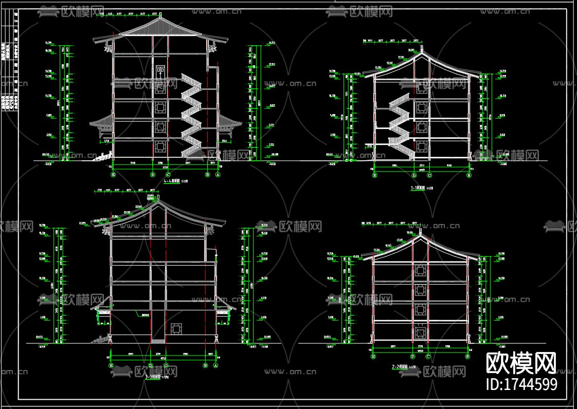教学楼建筑cad施工图下载（渲染图4）