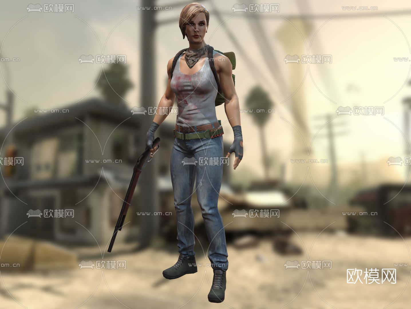 现代女性游戏人物免费3d模型下载