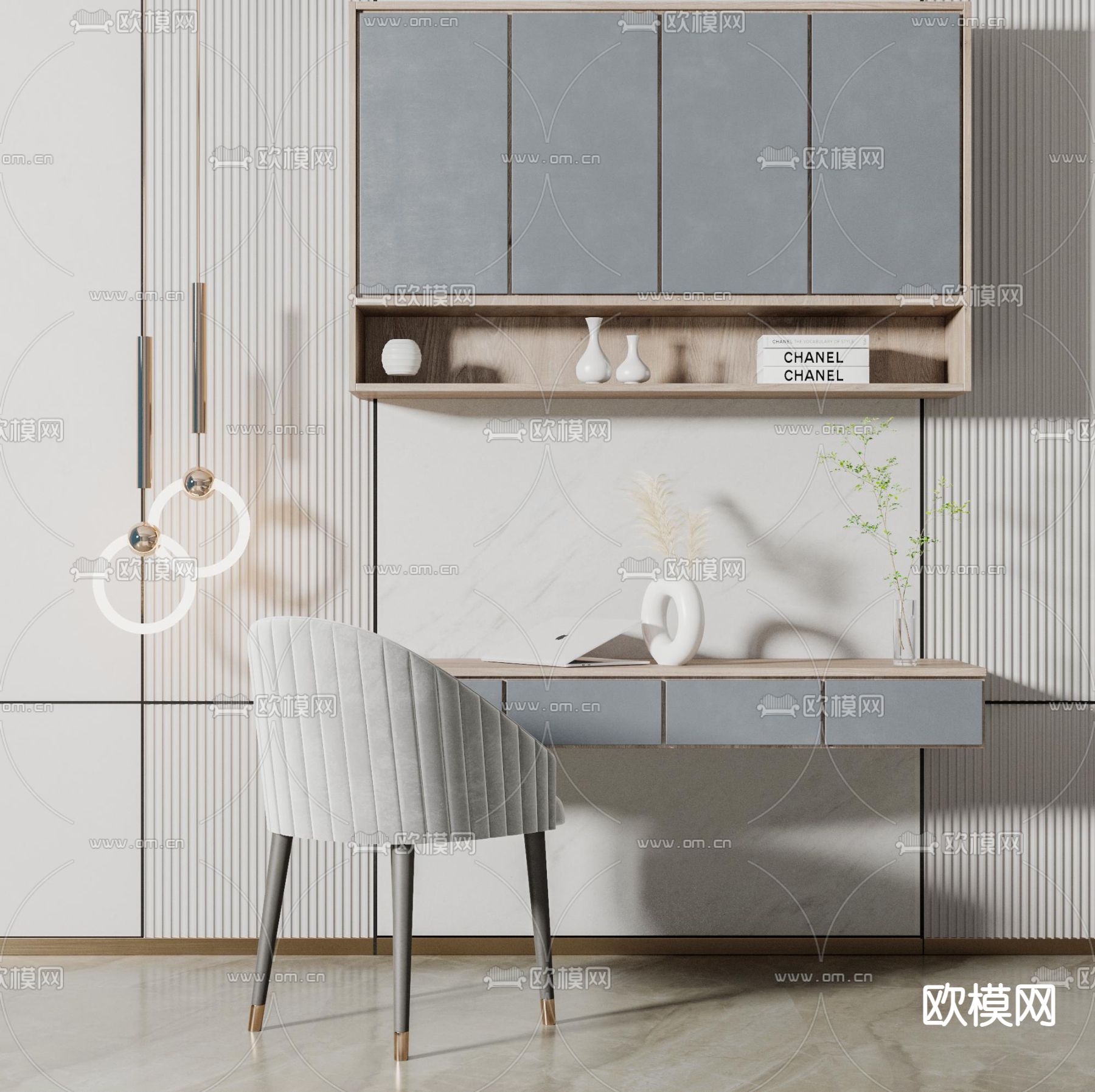 现代书桌椅3d模型