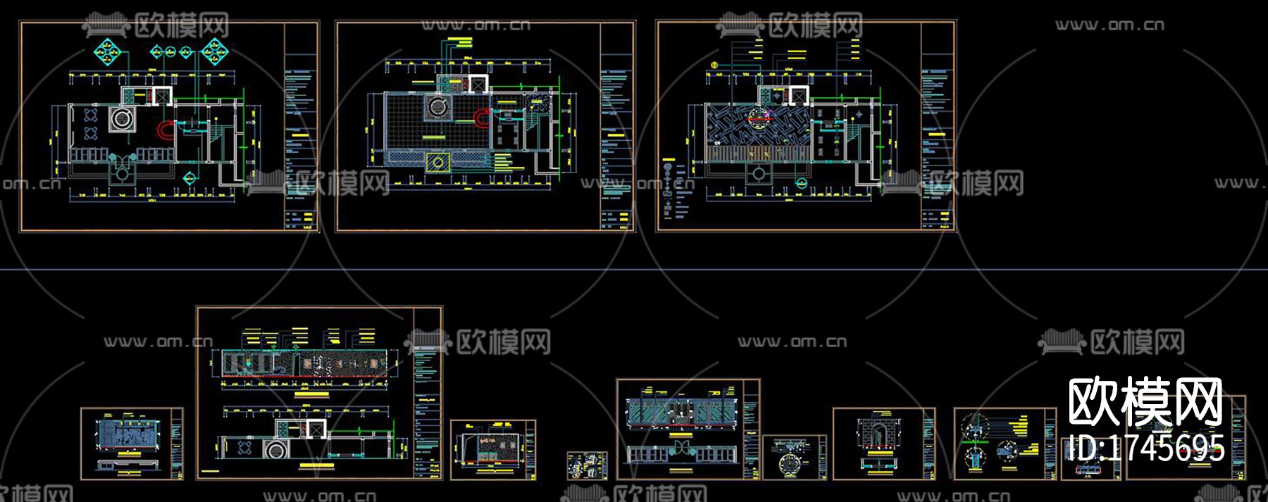 咖啡厅cad施工图下载（渲染图10）