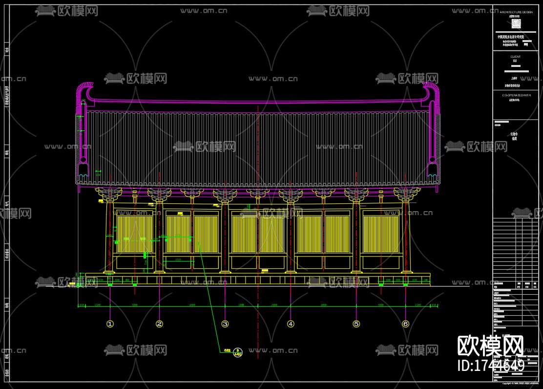 古建筑cad施工图下载（渲染图6）
