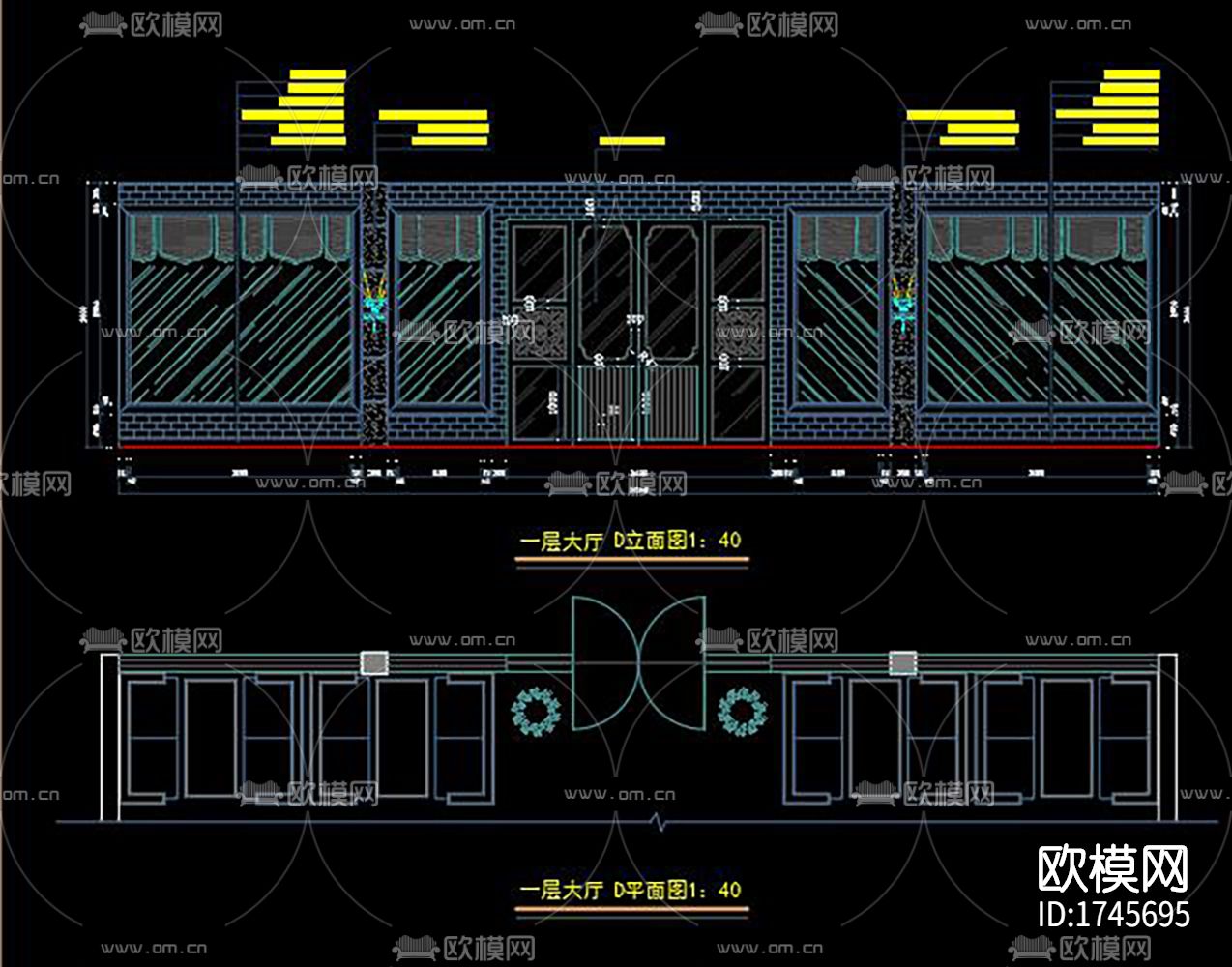 咖啡厅cad施工图下载（渲染图6）