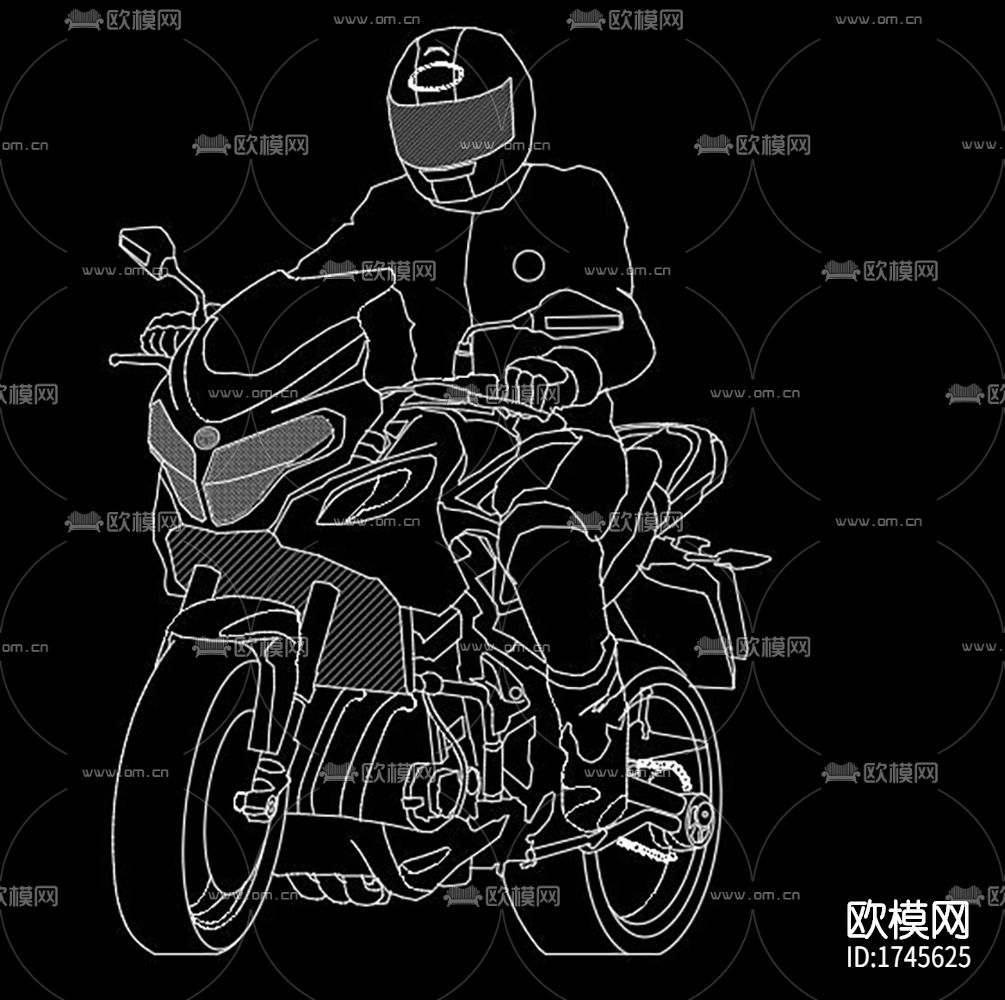 摩托车cad图库下载（渲染图3）