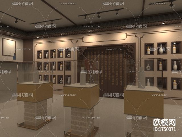 酒文化展厅cad施工图下载（渲染图8）