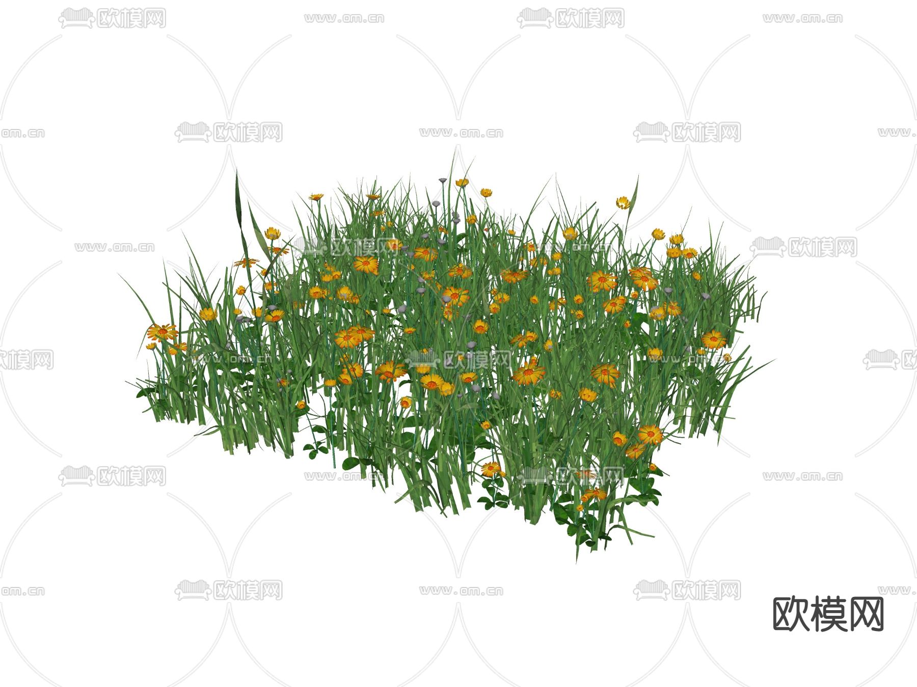 现代3D花草su模型下载