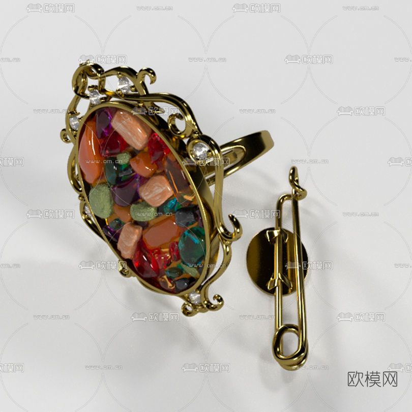 现代轻奢戒指免费3d模型下载