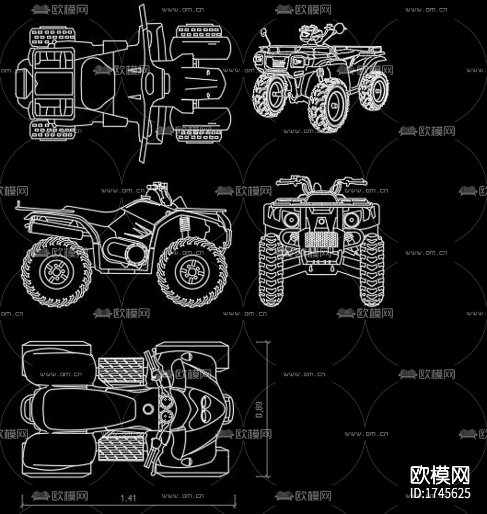 摩托车cad图库下载（渲染图4）