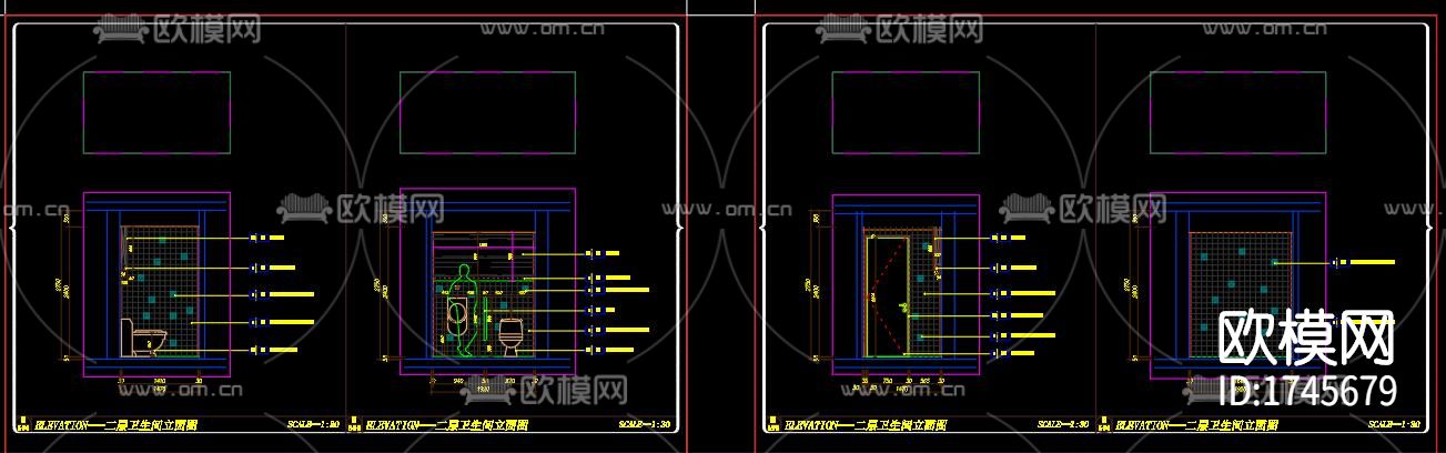 餐厅cad施工图下载（渲染图3）