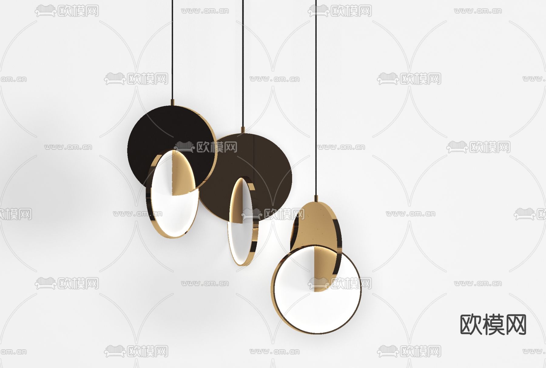 现代轻奢吊灯免费3d模型下载