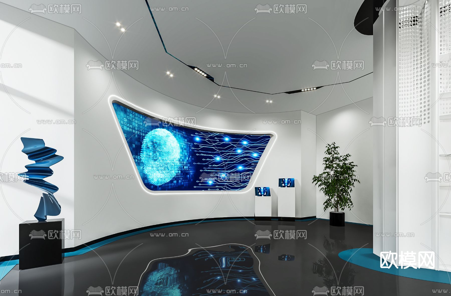 现代科技展厅3d模型