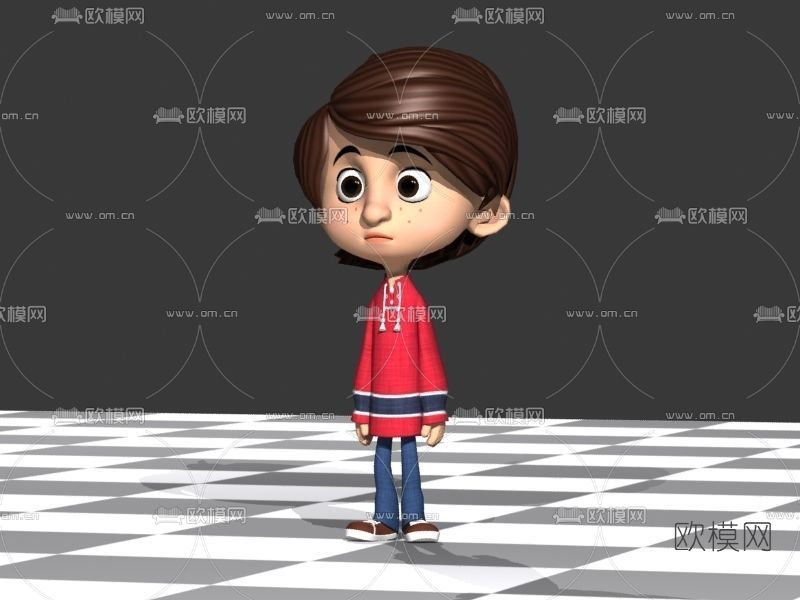 现代动漫人物免费3d模型下载