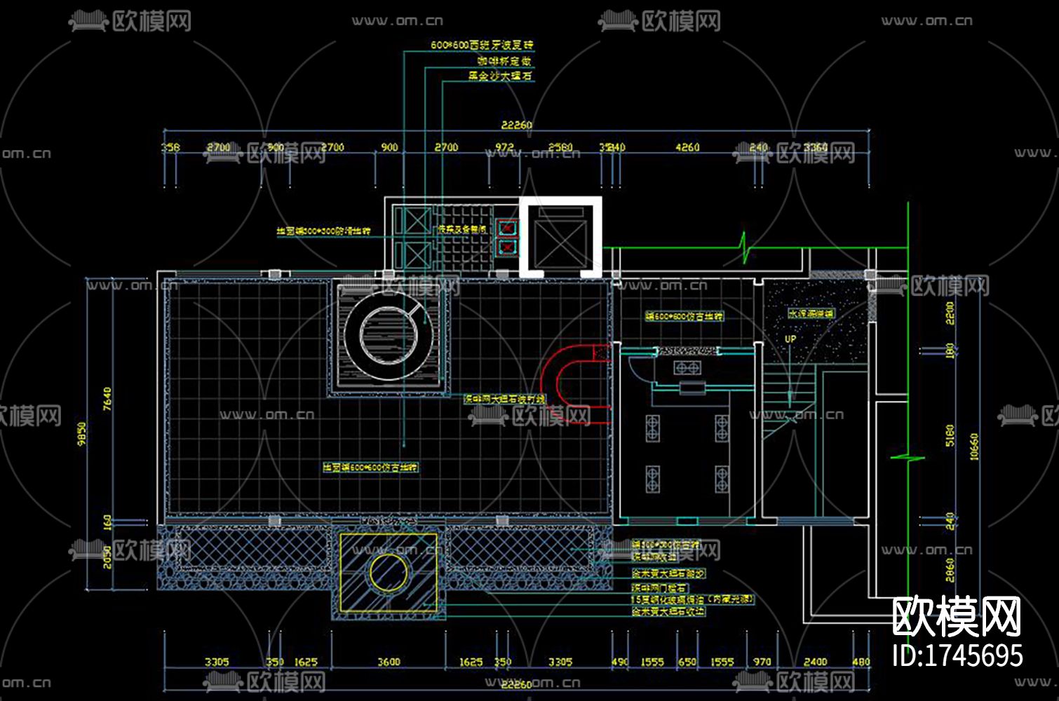 咖啡厅cad施工图下载（渲染图8）