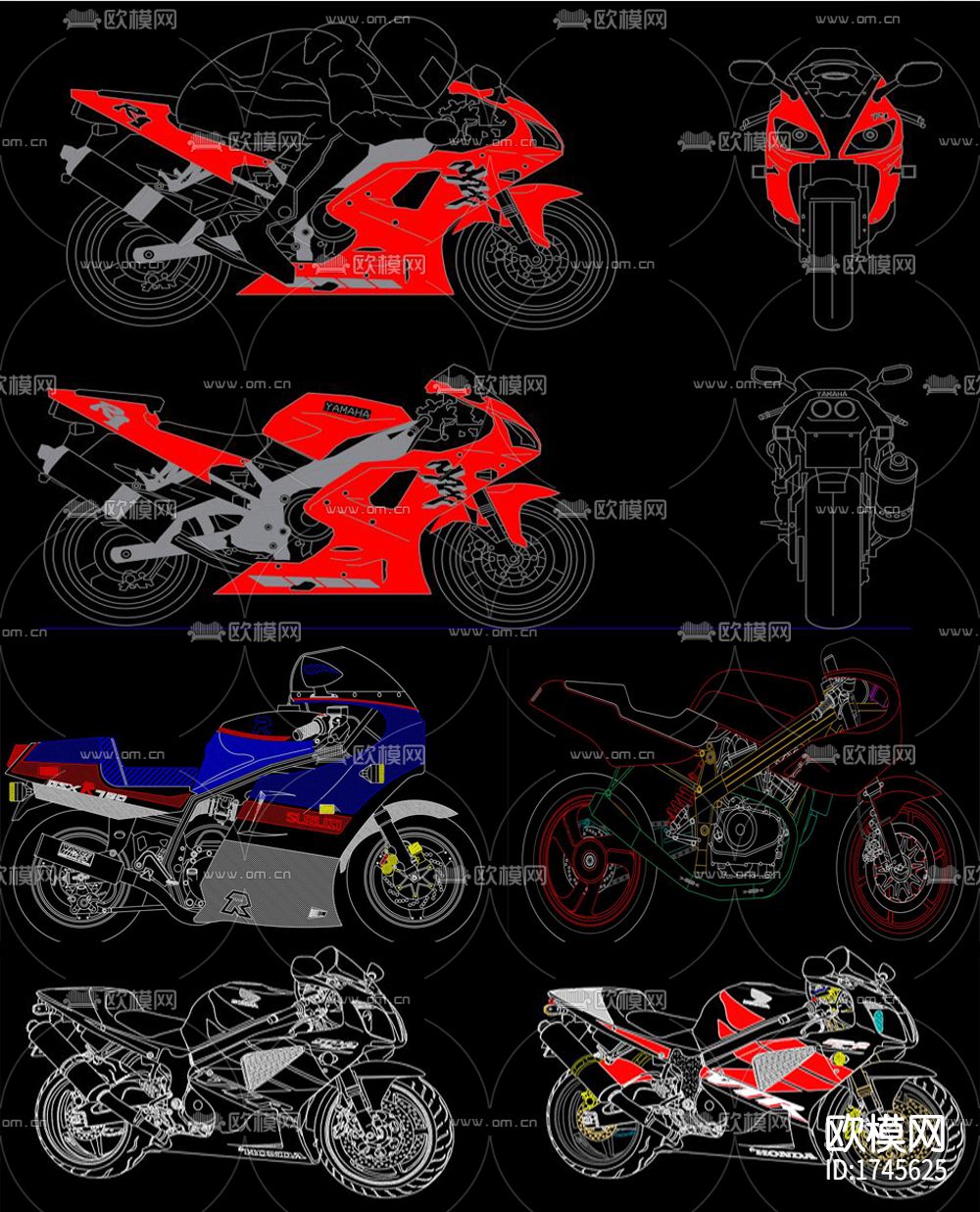 摩托车cad图库下载（渲染图8）