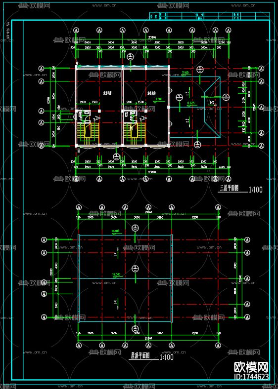 古建筑cad施工图下载（渲染图3）